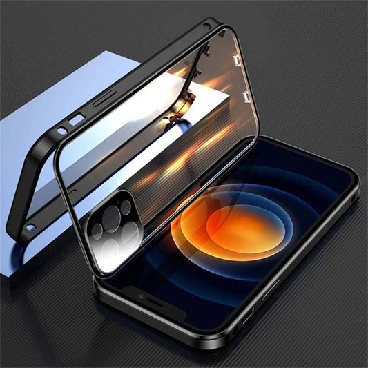 2024 Magnetic Glass Double-Sided Privacy Phone Case For iPhone