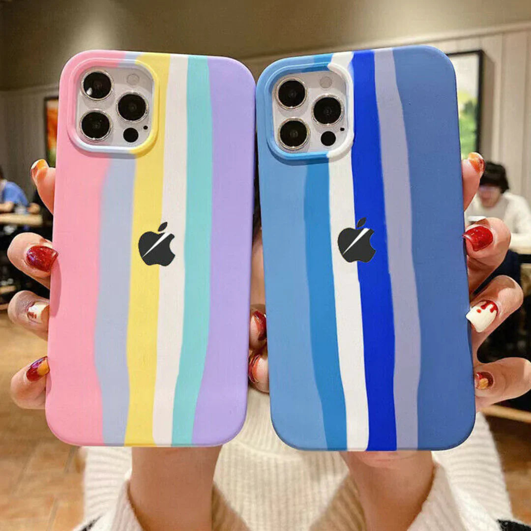 iPhone 11 Pro Max Rainbow Liquid Silicone Logo Case