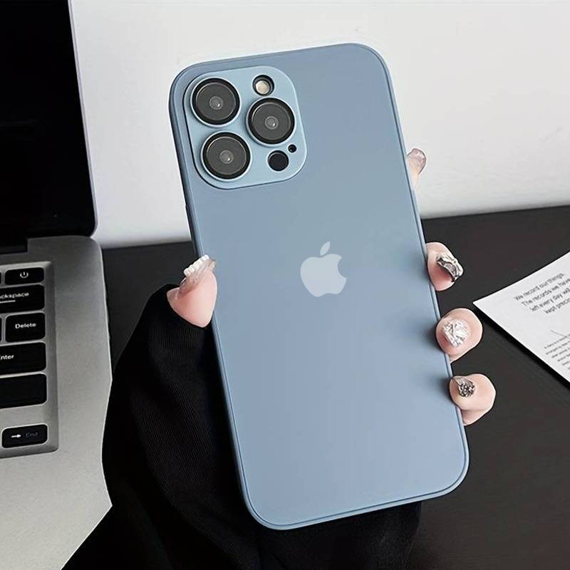 iPhone 15 Series Matte Glass Camera Lens Shell Case