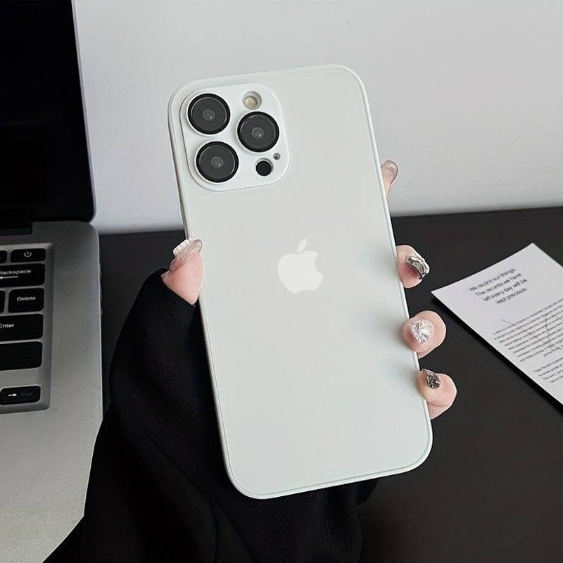 iPhone 15 Series Matte Glass Camera Lens Shell Case